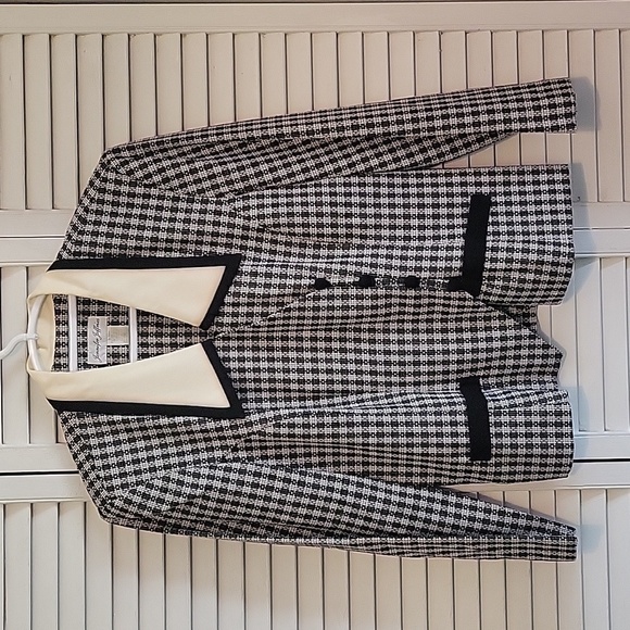 jennifer jeffries Jackets & Blazers - Vintage 80s Jennifer Jeffries houndstooth blazer jacket